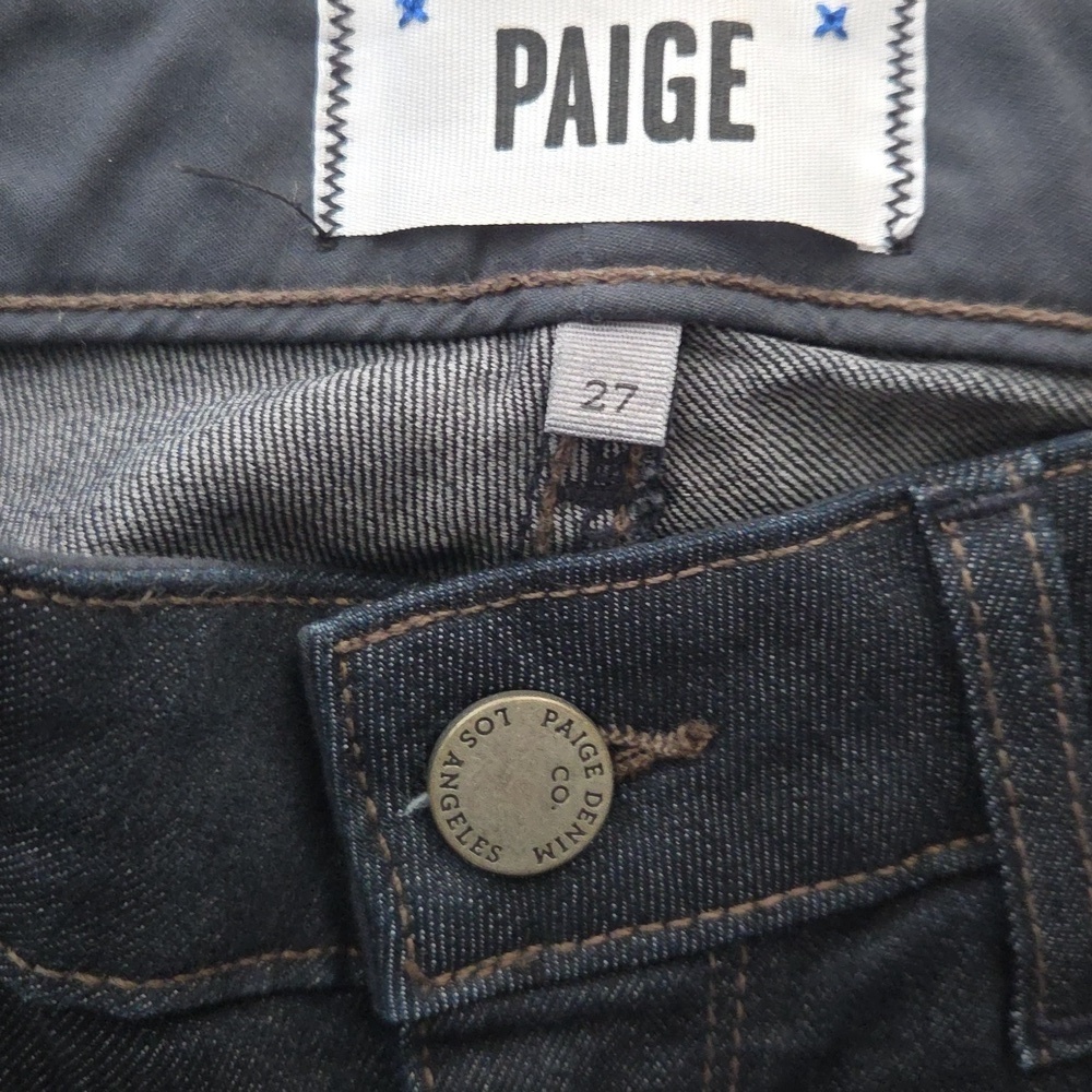PAIGE Dark Blue Skyline Skinny Jeans - Picture 6 of 11